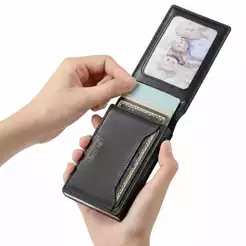 Carteira Anti-roubo Rfid Fibra Futurista Magica Porta Cartões