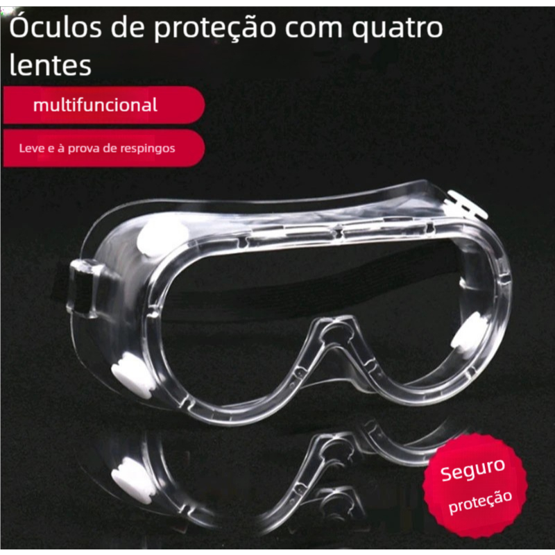 Óculos EPI Profissional - Ampla Visão, Proteção Contra Químicos e Partículas