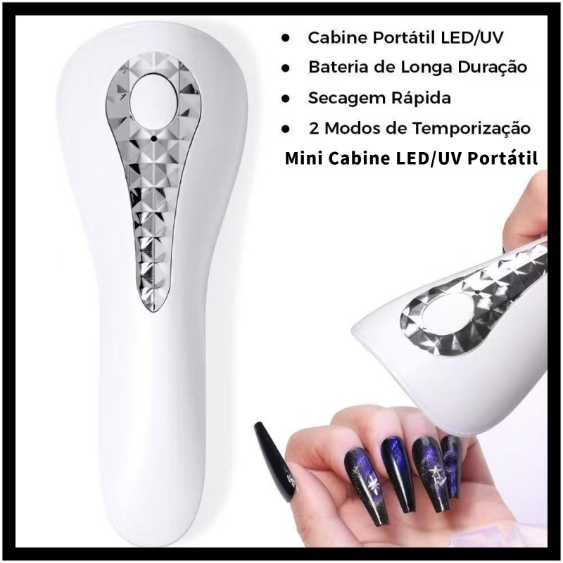 Mini Cabine Secadora LED/UV Portátil - Seca Unhas de Gel em Segundos, Perfeita para Casa e Salão