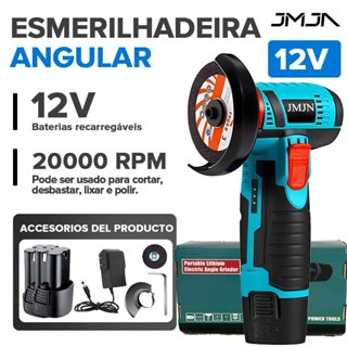 JMJN Mini Esmerilhadeira Angular 12V Sem Fio Recarregável com 2 Baterias Maleta Completa de Ferramentas em Oferta na Shopee