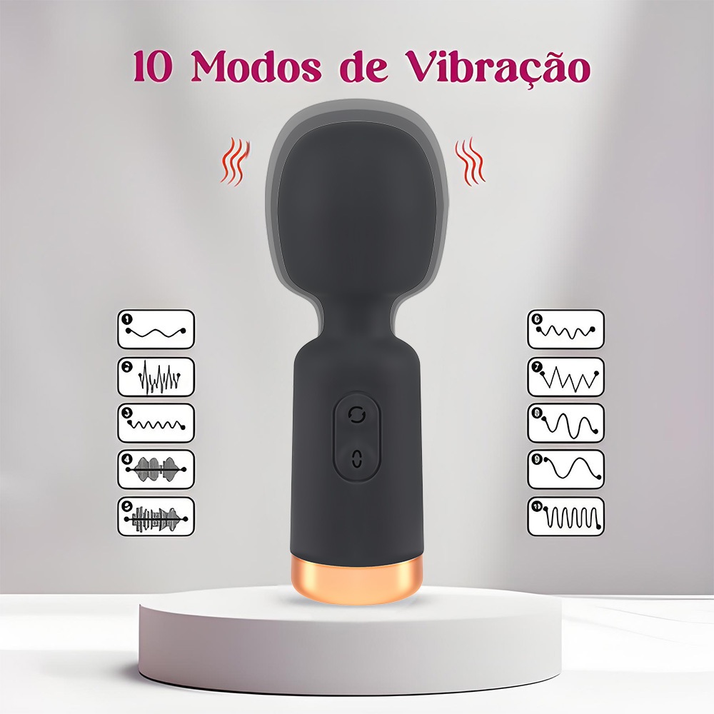 Mini Vibrador Varinha Mágica Recarregável | 10 Modos de Vibração · Toque Macio em Oferta na Shopee