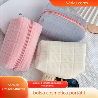 Bolsa de Cosméticos Grande Capacidade - Estojo Kawaii Formato de Travesseiro em Oferta na Shopee