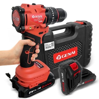 Brushless Furadeira Parafusadeira 3/8" a bateria 21V Com Impacto Profissional 1750r/min 65N.m Broca Bits Maleta