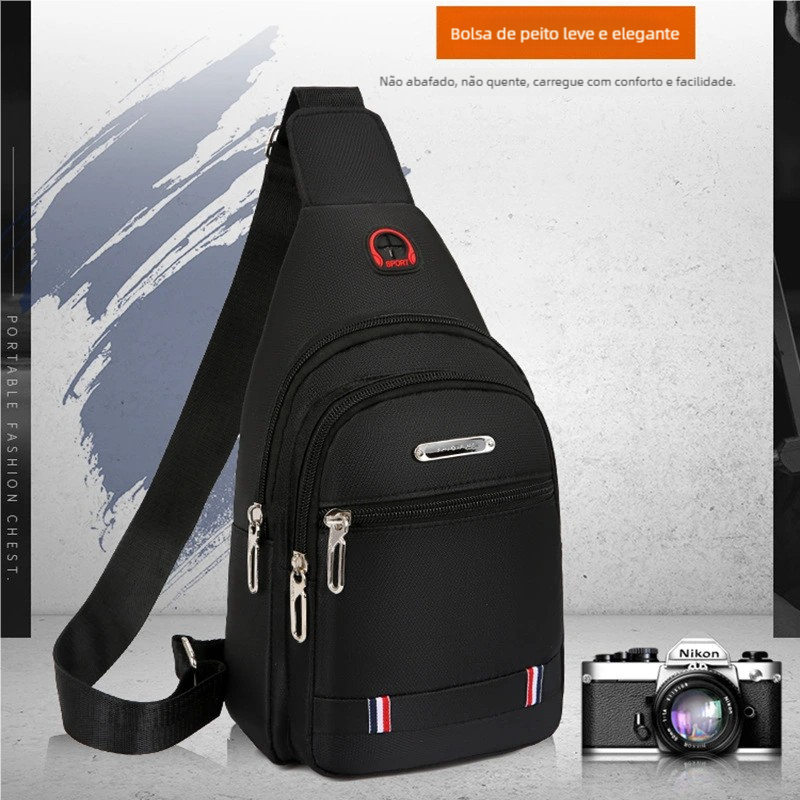 Bolsa Masculina Mochila Transversal - Bolsa de Peito Leve & Versátil em Oferta na Shopee
