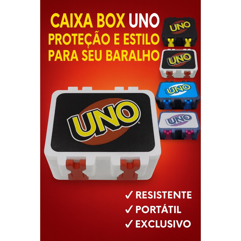 Caixa Uno Baralho – Estojo Protetor, Compacto e Resistente | Ideal para Organizar em Oferta na Shopee
