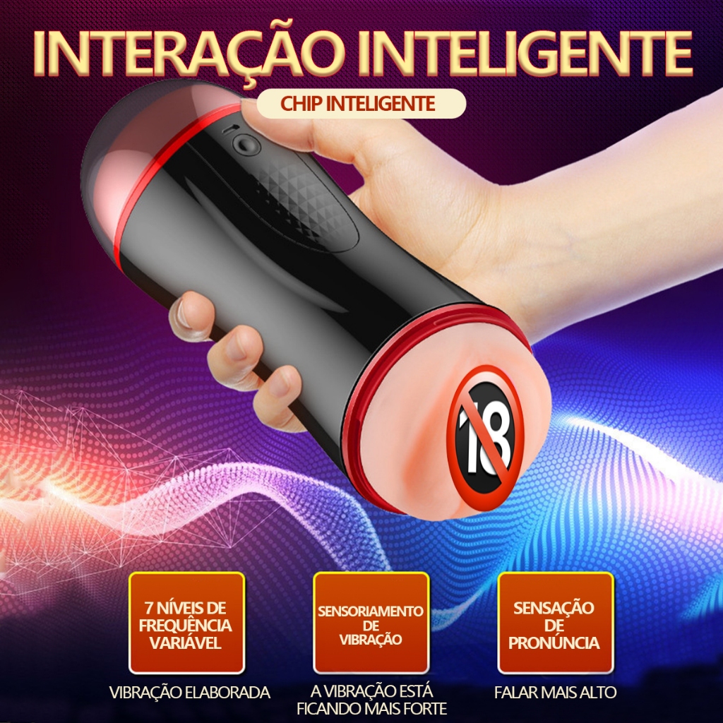 Detalhes do Envio 100% Discreto – Masturbador Masculino com Som Realista – Vagina Simulada + Muro Interno Texturizado