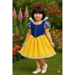 Princesa Branca de Neve ( com tiara grátis)– Fantasia Infantil Sob Medida