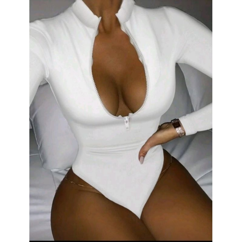 Body Feminino Decote Ziper em Oferta na Shopee