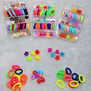 kit Acessórios para Cabelo Infantil com Elásticos e Presilhas Coloridos