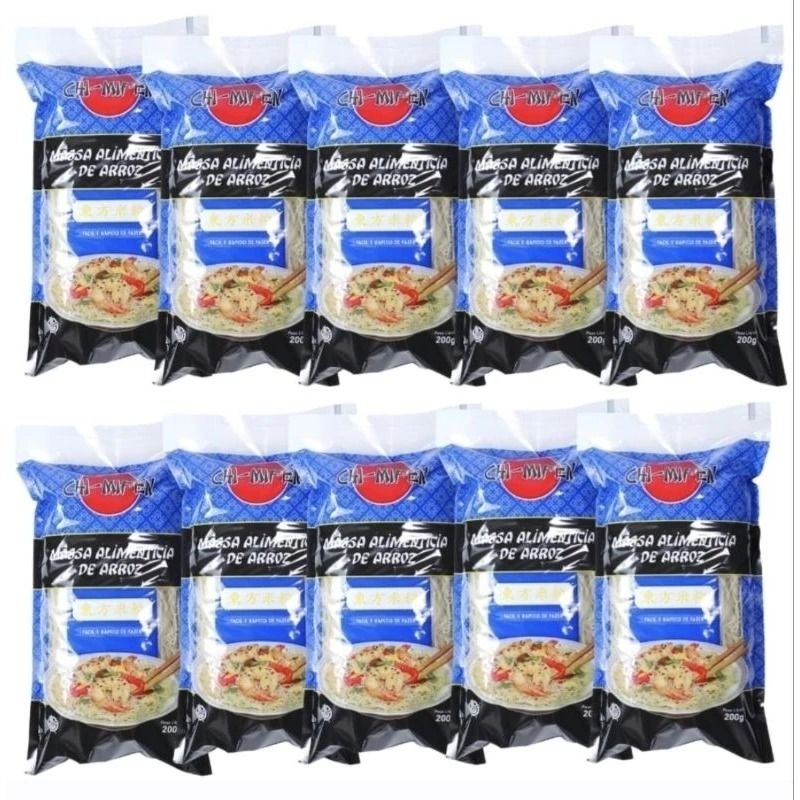 Kit c/ 10 pacotes de macarrão de arroz chi-mifen 200g em Oferta na Shopee
