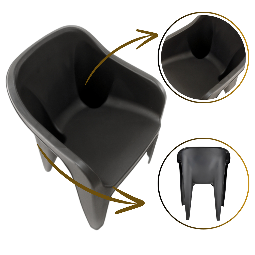 Poltrona Preta Cadeira Resist 200 Para Jardim Sala Cozinha