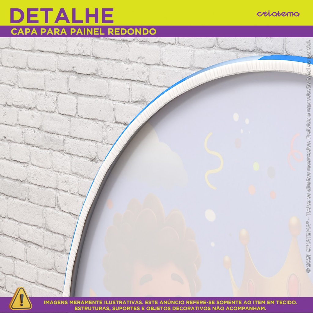 Painel Redondo Decoração Retiro Carnaval 150x150 Capa Sublimada com Elástico Veste Fácil Em Tecido · foto 2