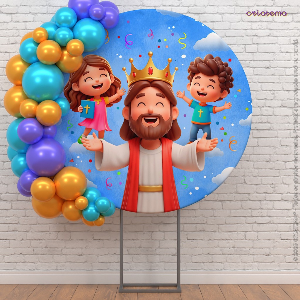 Painel Redondo Decoração Retiro Carnaval 150x150 Capa Sublimada com Elástico Ves
