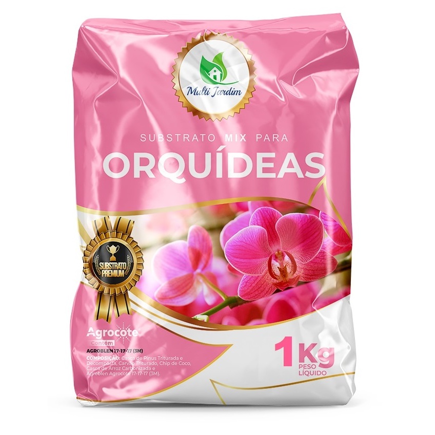 1kg = 5 Litros Substrato Mix Para Orquídeas Multi Jardim Premium com Agrocote 17-17-17 3M - FULL