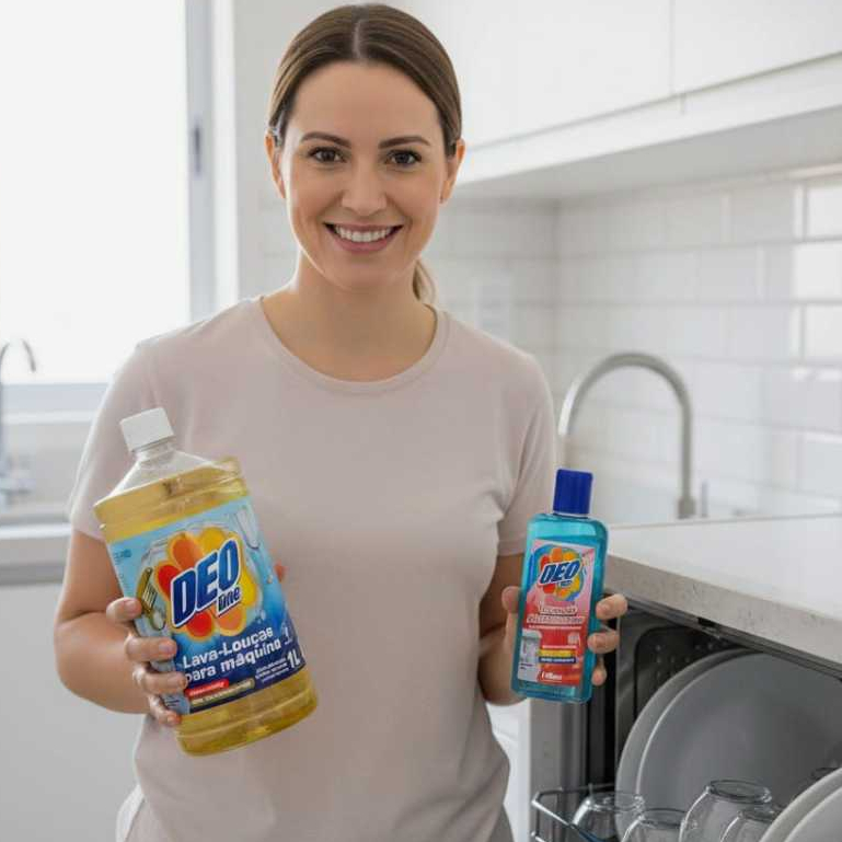 Kit p/ Máquina de Lavar Louças - Detergente 1L + Secante140ml Deoline