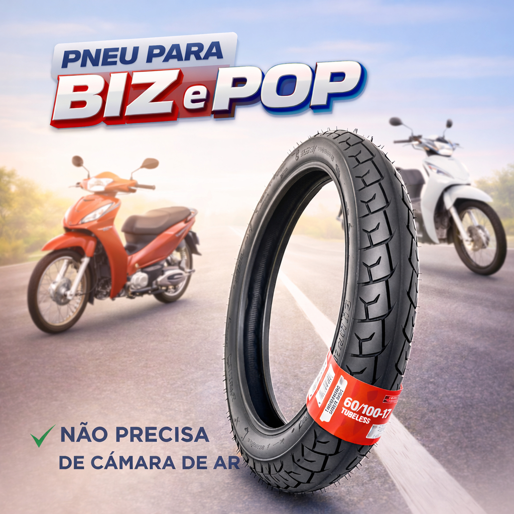 Pneu Pop 100 Biz 125 60/100-17 Dianteiro Preto Meridional Speed em Oferta na Shopee