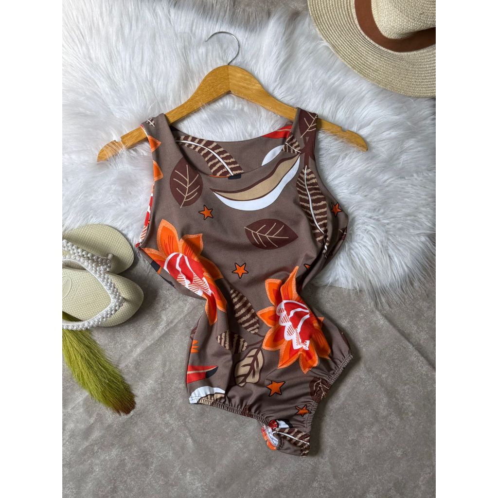 Maio Feminino Forrado Para Banho Bory Body Maio No Suplex Estampado Piscina Praia Verao