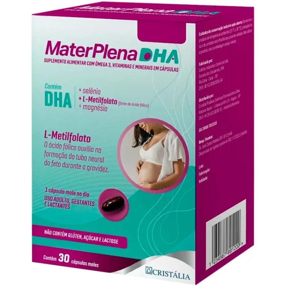Materplena DHA Cristália | Com 30 Comprimidos