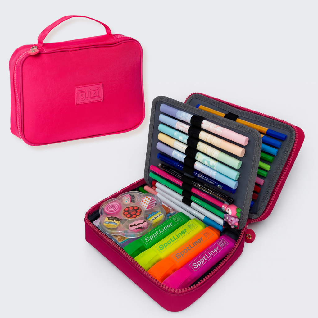 Estojo Box Escolar / Necessaire Com Alça e Divisórias / Estojo MakeUp em Oferta na Shopee