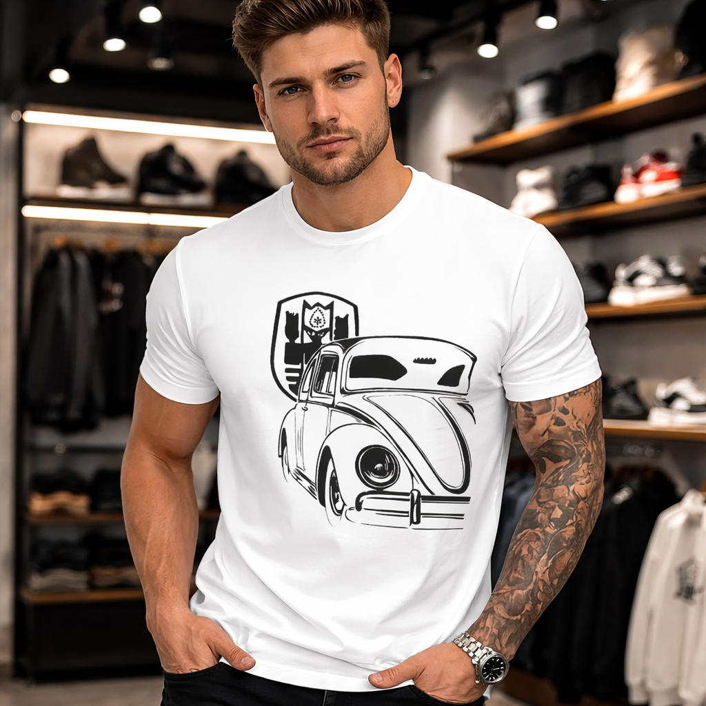 Camisa Masculina casual Camiseta 100% Algodão P ao G1 Estampa clube Fusca Vintage Caimento Perfeito Várias cores
