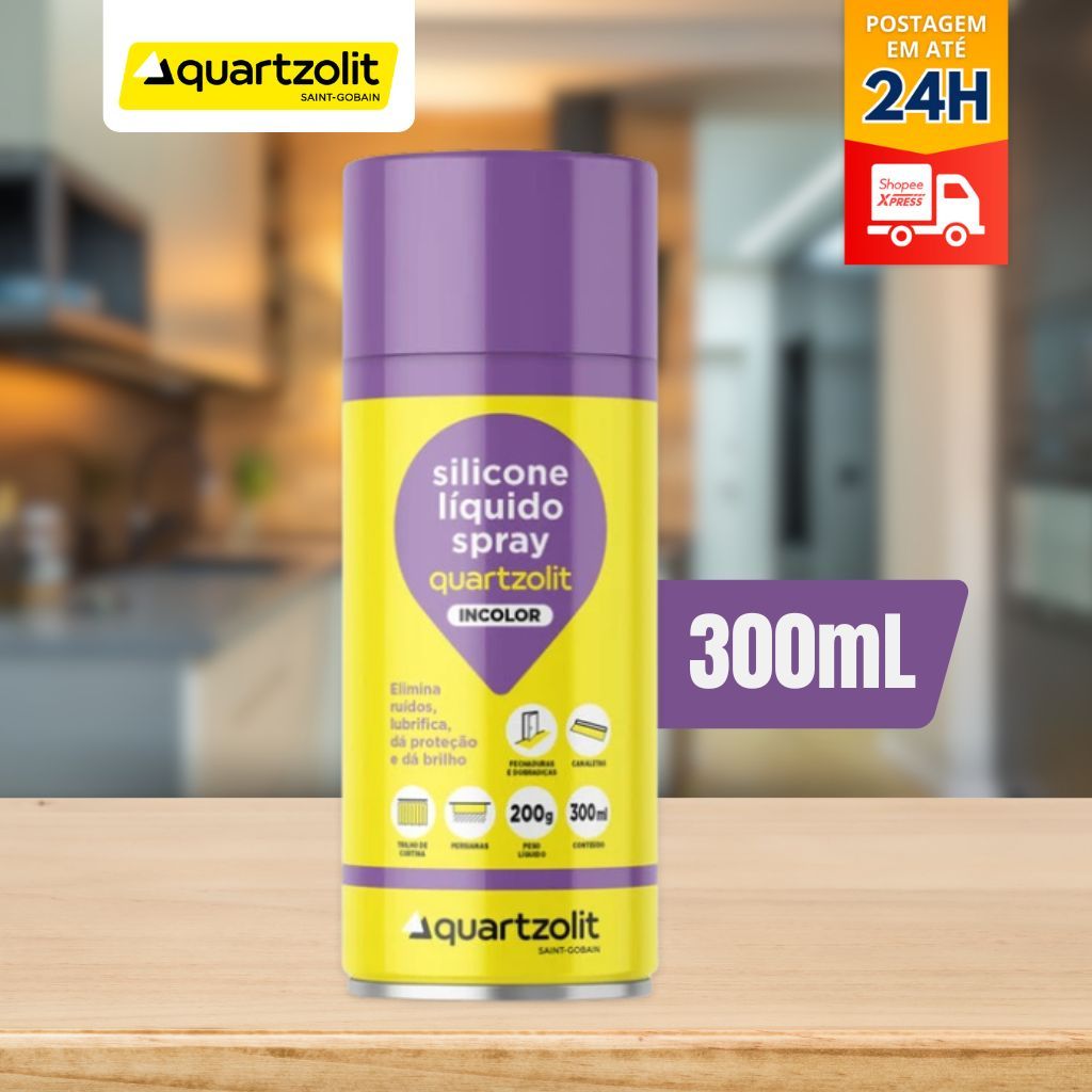 Silicone Líquido Spray Multiuso Incolor 300ml Quartzolit