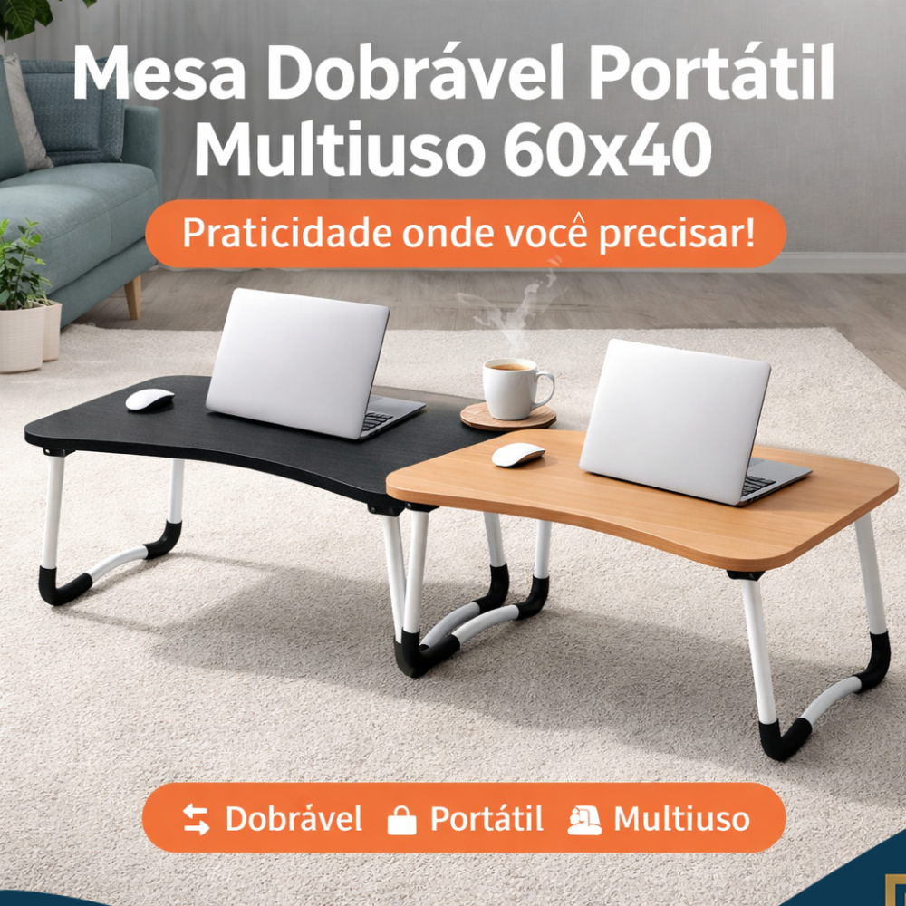 Mesa Notebook Portátil Dobrável Para Cama Sofá Suporte Multiuso Apoio Tablet Home Office E Refeição