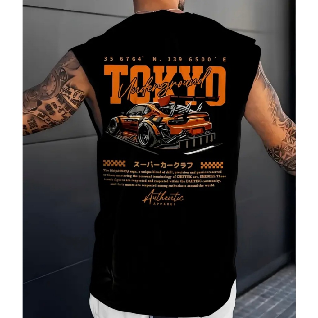 Regata Masculina Oversized TOKYO Algodão Camiseta over casual Várias cores Caimento Perfeito longline Leve Respirável