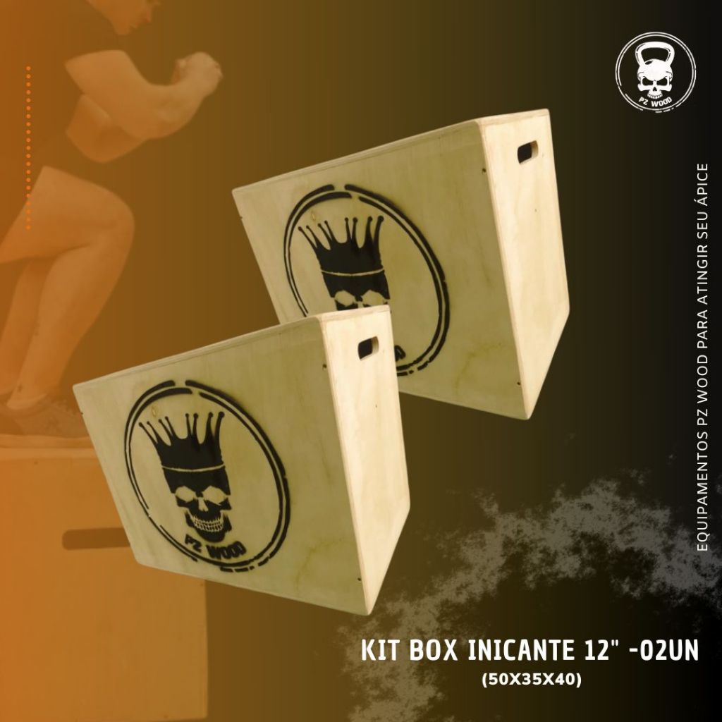 KIT Jump Box Iniciante - Caixa Box Jump 50x35x40 - Caixa de Salto/Pequena 02UN- PYLO BOX