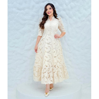 Vestido Feminino yarin Tecido Lese algodão em Oferta na Shopee