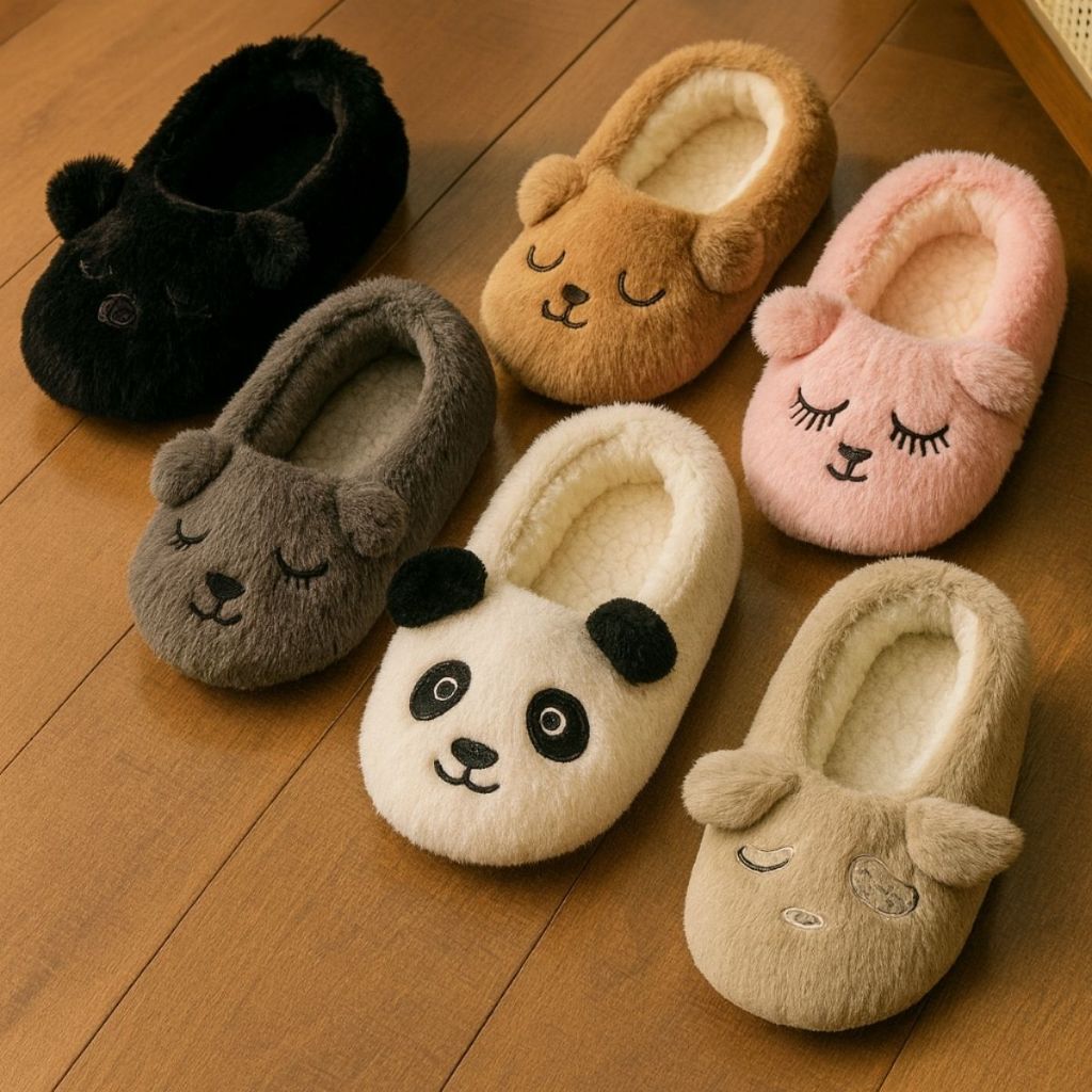Pantufa Chinelo Sola Antiderrapante Calçado Inverno Confortavel Bichinhos Adulto Infantil Quentinha