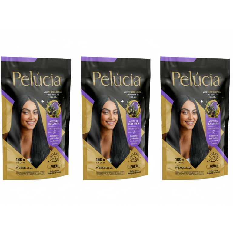 Kit 3 Henê Pelúcia Forte Pouch 180G em Oferta na Shopee