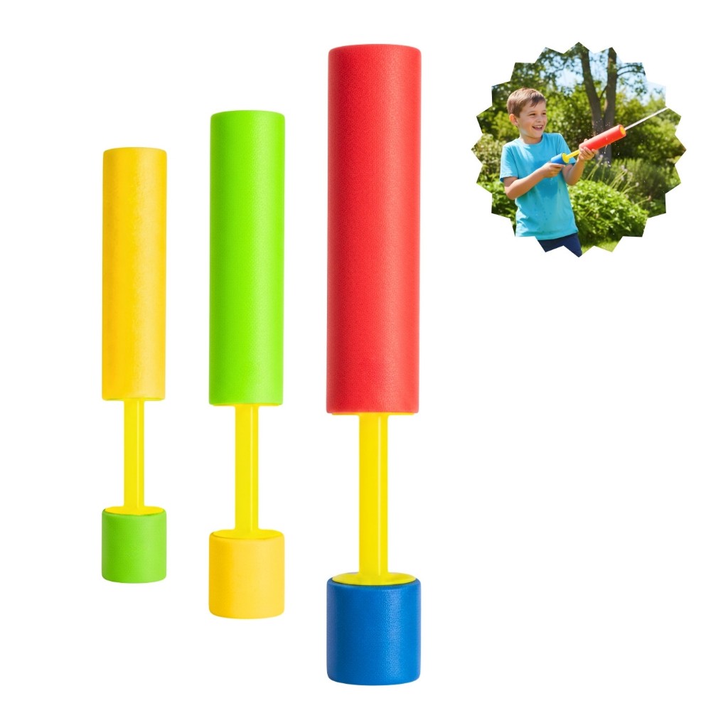 Brinquedo infantil bastão lançador de água 3 tamanhos, tubo espuma lança água, piscina, praia