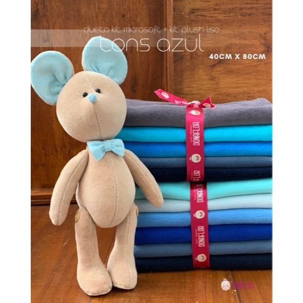 DUETO KIT 11TECIDOS TONS AZUL PLUSH & MICROSOFT