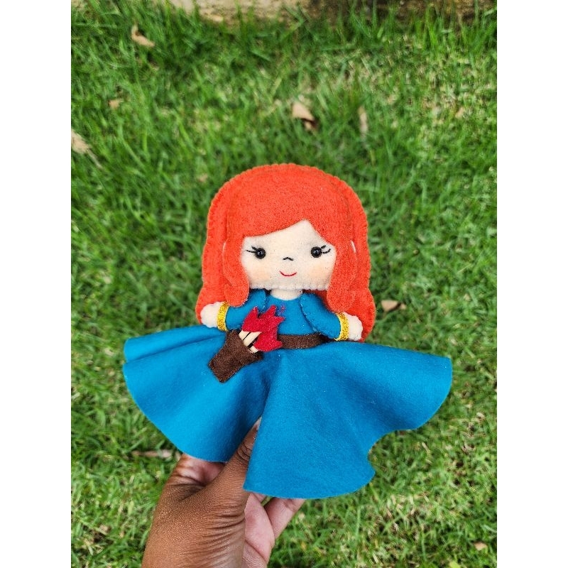 Boneca princesa Mérida de Feltro – Valente Princesas da disney Artesanal, Decoração e Presente