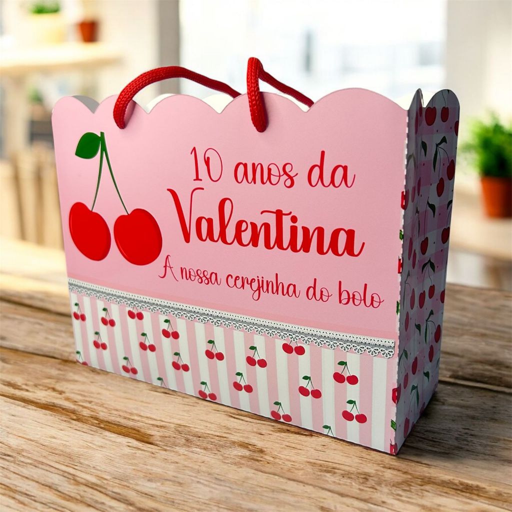 Sacolinha Cerejinha Personalizada – Lembrancinha Aniversário Tema Cereja do Bolo | Pegue e Monte em Oferta na Shopee