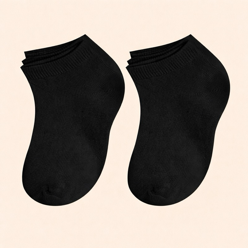 Kit De 3 Até 12 Pares De Meias INFANTIL Preta Algodão — imagem 2 de 2