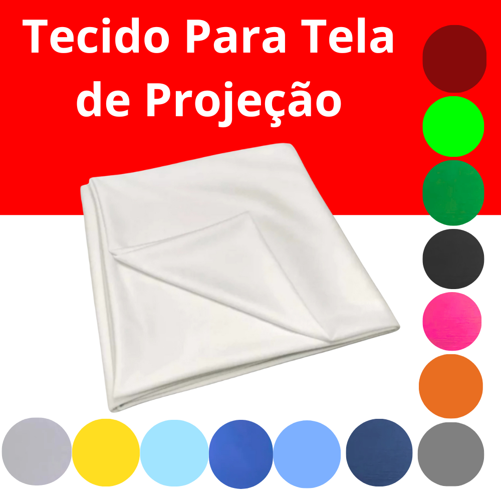 Tecido Dry Fit 100% Para Tela Projeção Projetor 1,80 X 2 M - Escolha a cor