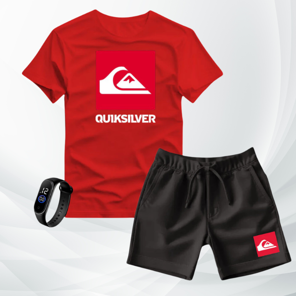 Kit Infantil Camiseta manga curta e Short Moletinho + Brinde Grátis Promoção de Lançamento Moda Verão