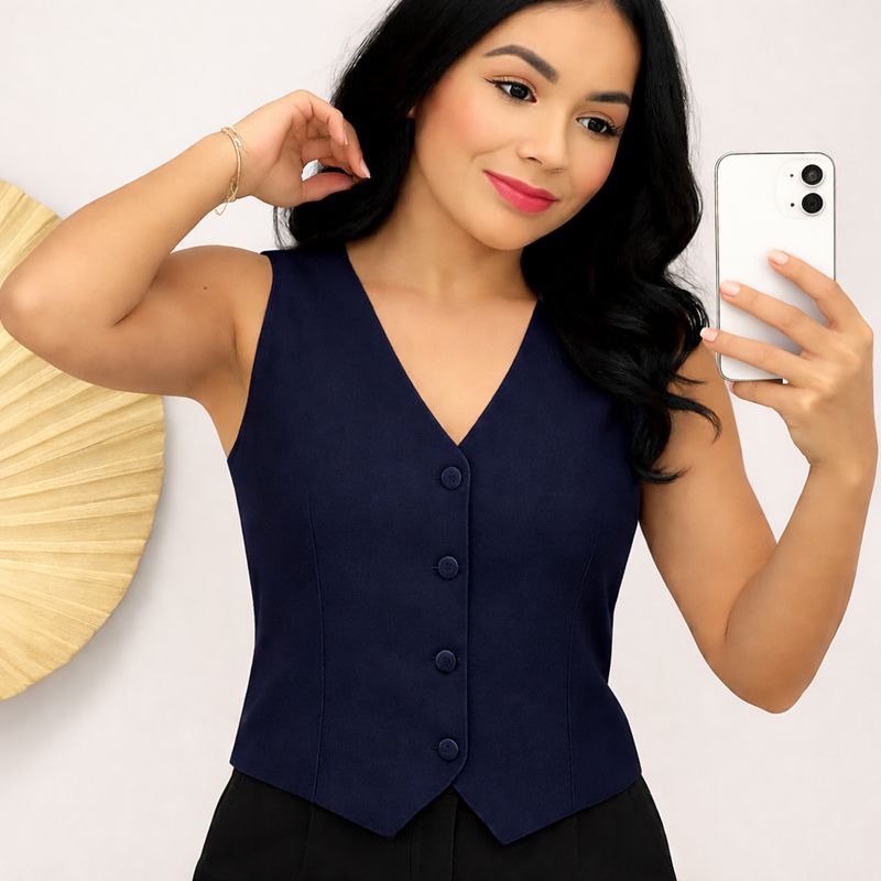 Colete Feminino Premium Mais Vendido | Alfaiataria  | 3 Botões Forrados | Elegante e Confortável