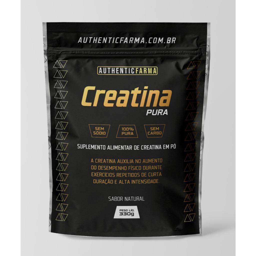 Creatina Monohidratada 330g Authentic Farma Sem Creapure 100% pura com Laudo