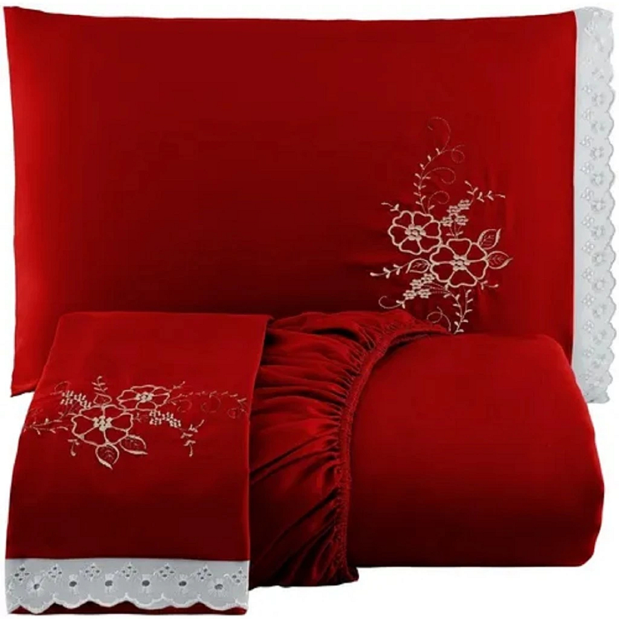 Jogo De Lençol C/ Elástico Lese 3 Peças Bordado