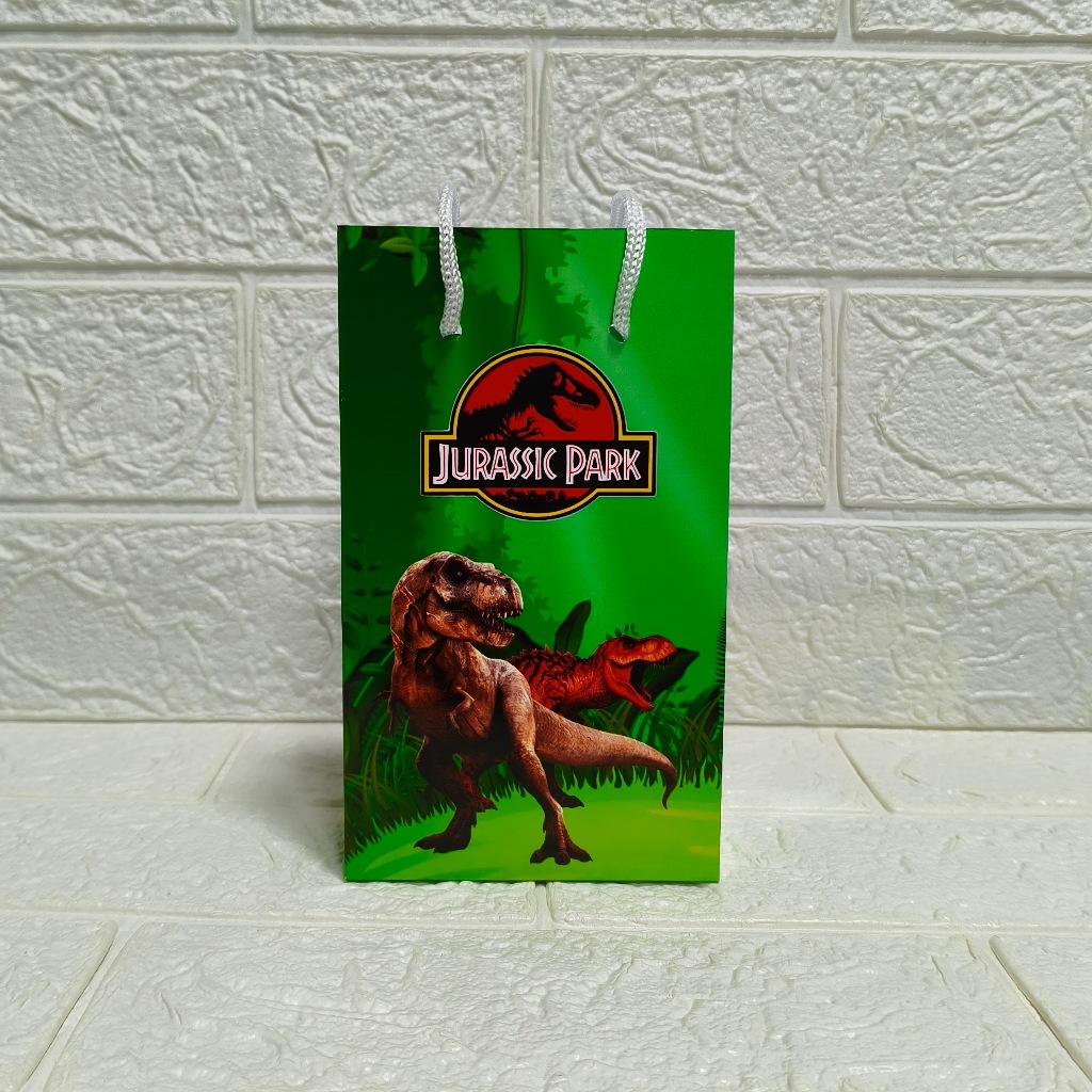 Sacolinha Personalizadas para Festa Jurassic Park Parque dos dinossauros Lembrancinhas Diversos Temas PEGUE E MONTE