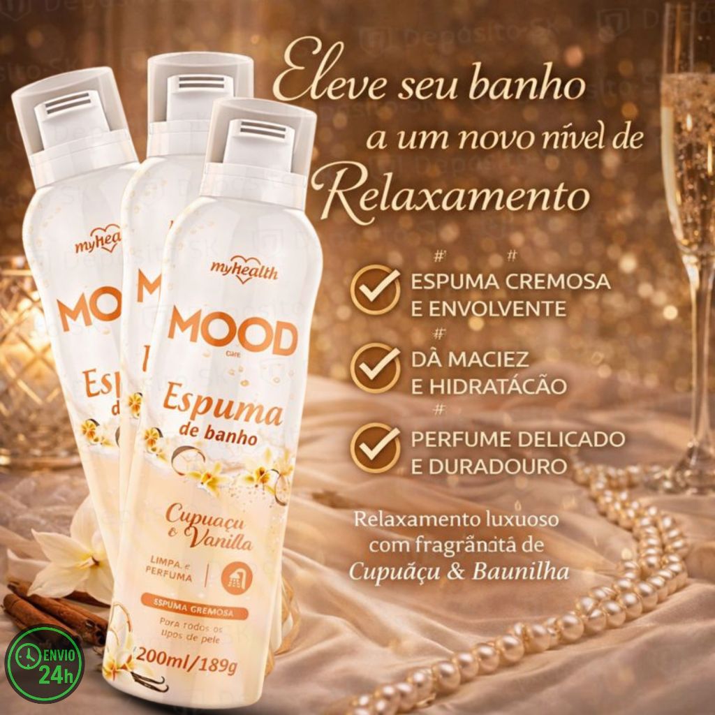 Espuma de Banho Hidratante Mood Care Cupuaçu e Vanilla Limpeza Suave, Pele Sedosa Perfumada 200ml em Oferta na Shopee