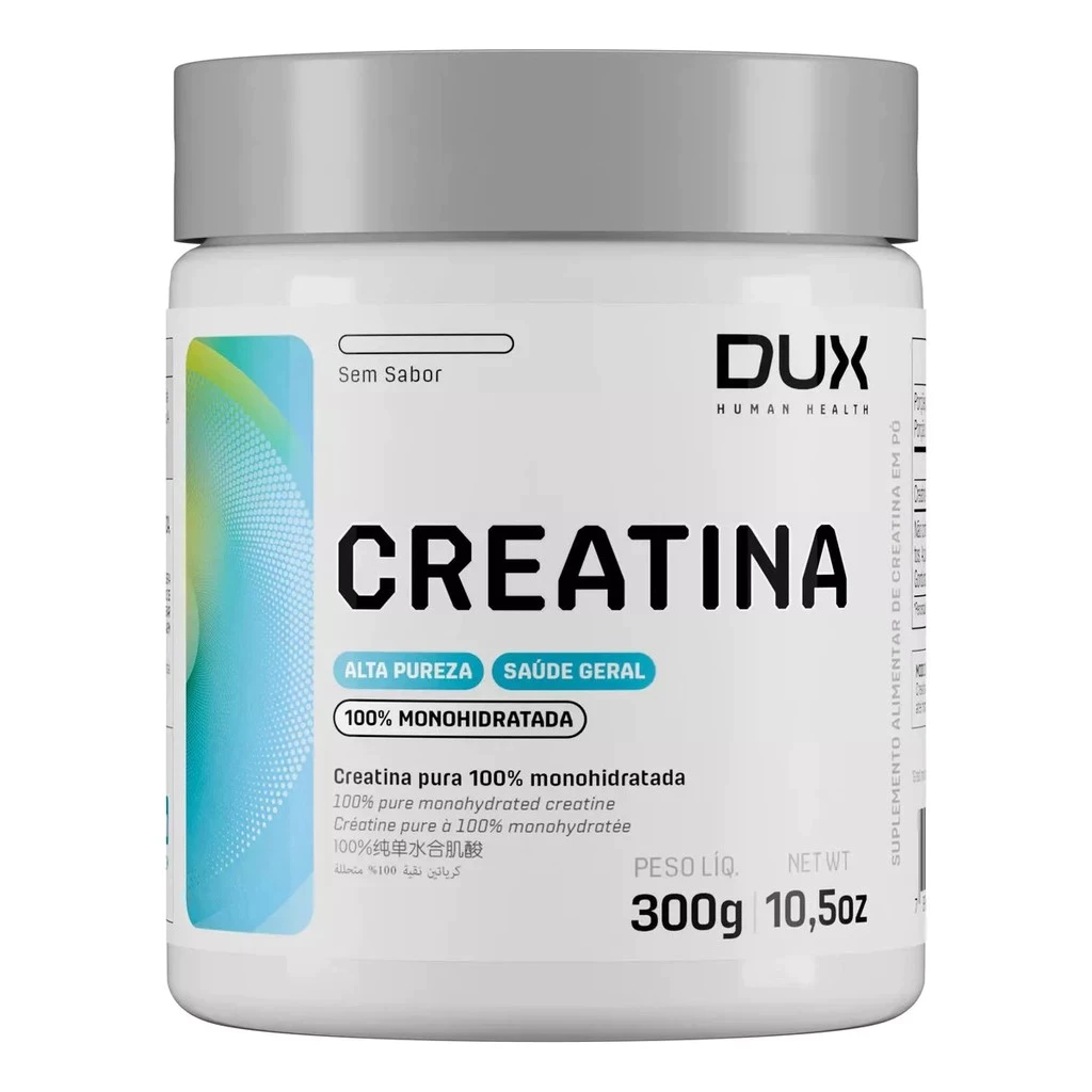 Dux Nutrition Creatina Monohidratada 300g - Melhora Potência, Aumenta Massa Muscular, Estimula Funções Cerebrais