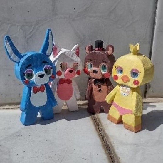 Bonecos artesanais Fnaf 2 - Mangle, Toy Bonnie, Toy Chica, Toy Freddy