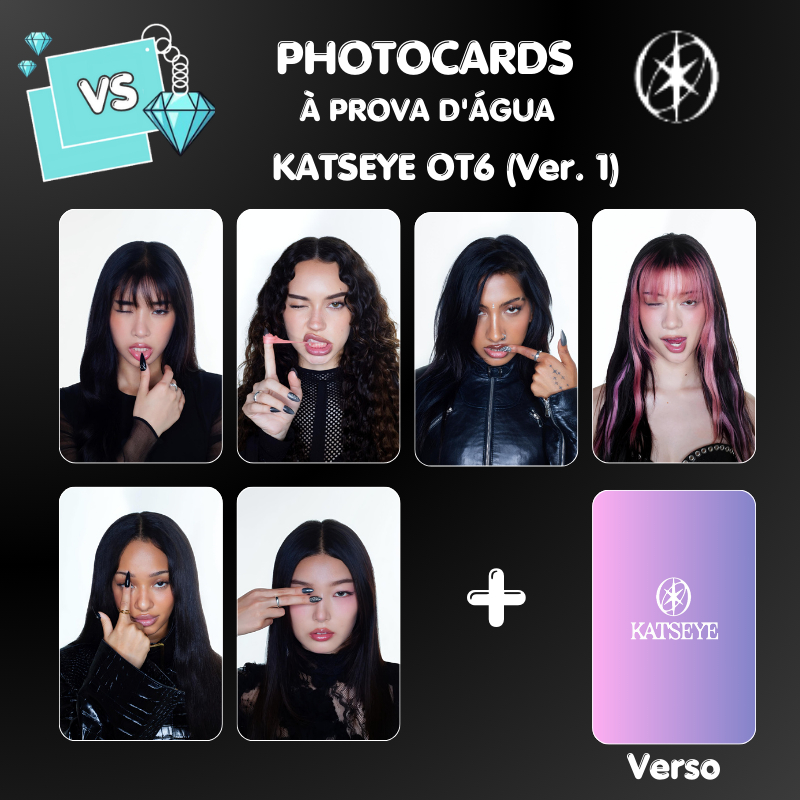 Kit Photocards 360g KATSEYE OT6 à prova d'água Fan-made 5.5x8.5cm Manon, Sophia, Daniela, Megan, etc