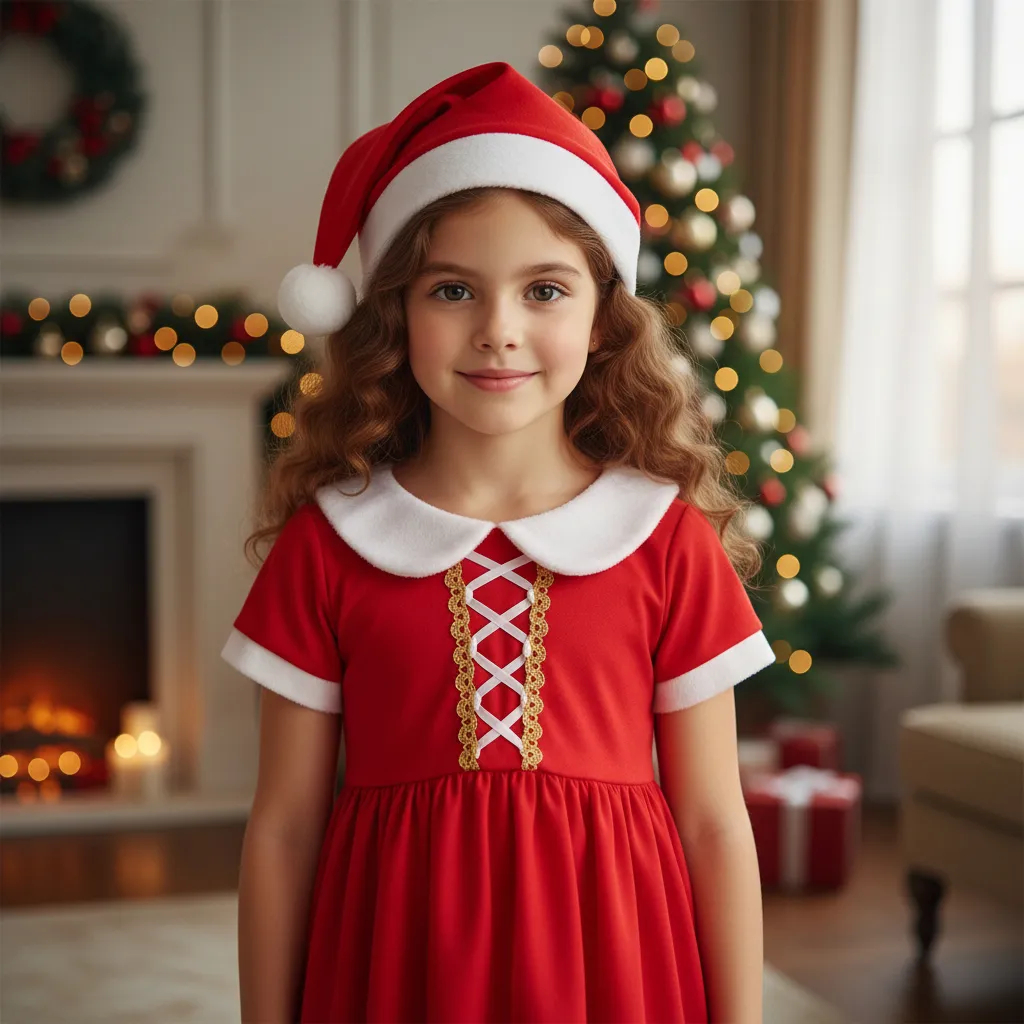 Vestido Mamãe Noel Roupinha Natal Duende Menina Festa De Ano