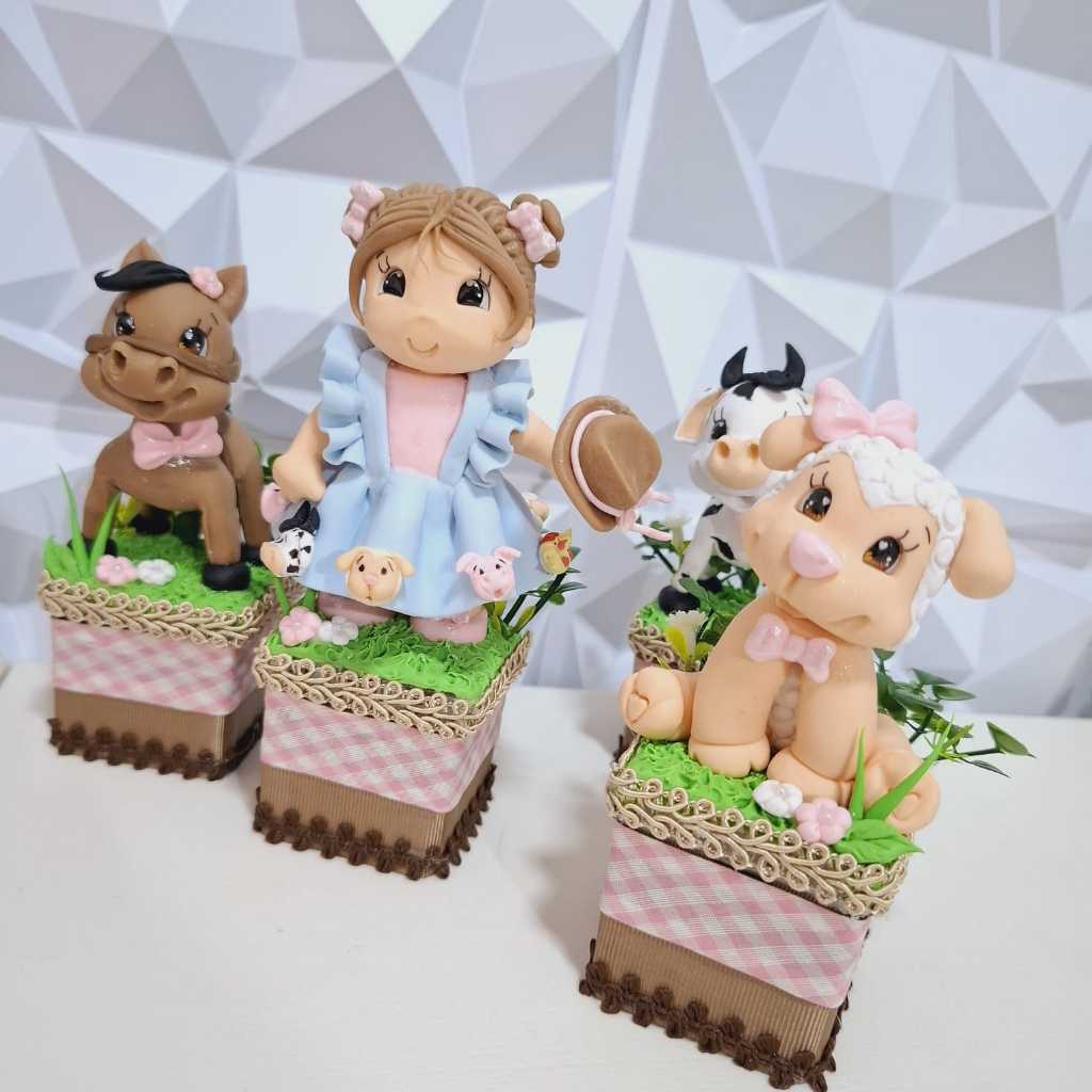 Caixa Acrílica Fazendinha Menina / Lembrancinhas / Personalizados / Aniversário
