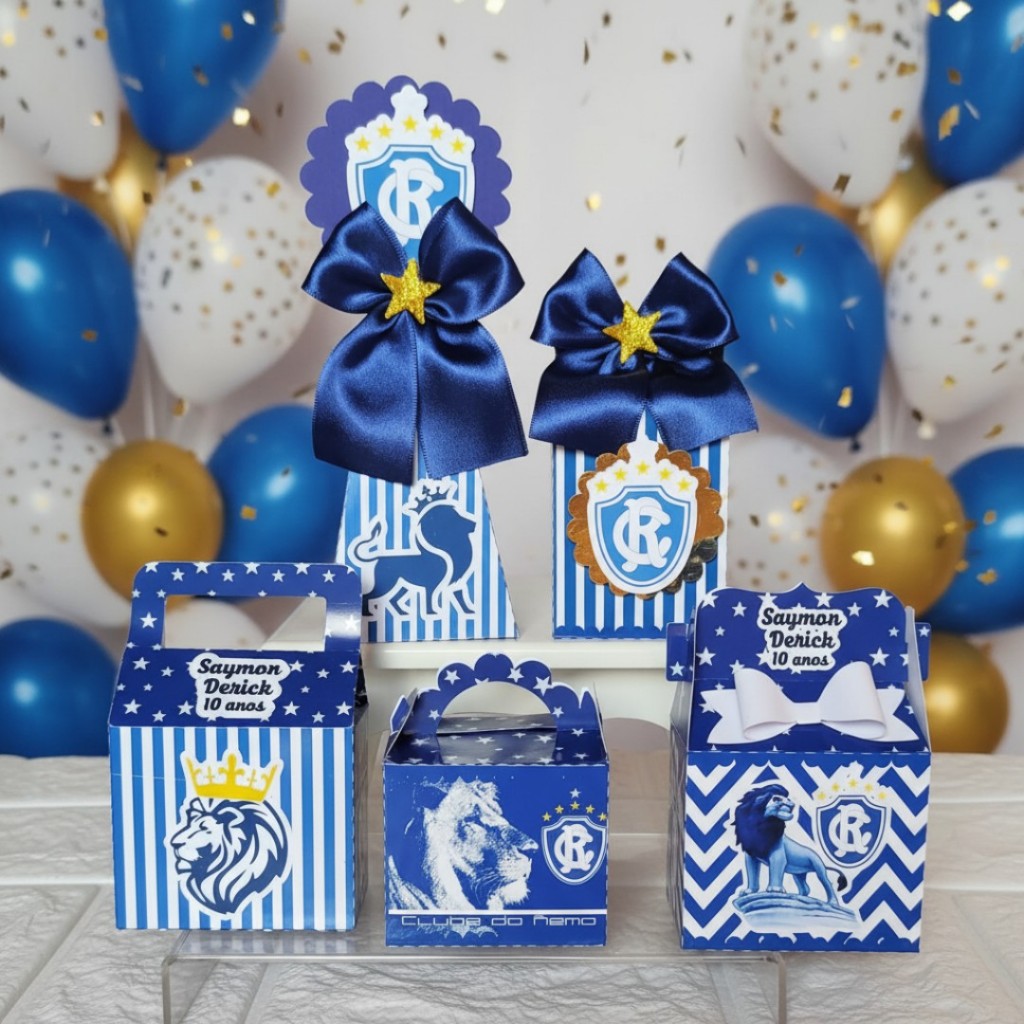 Kit Festa Personalizados Tema Futebol,  Remo  -  Lembrancinhas Caixinhas para Festa - PEGUE E MONTE