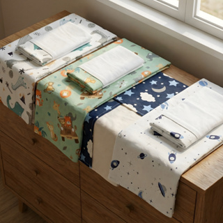 Lençol Berço Americano Algodão Vira 3 Peças Elástico Fronha Baby Menina Menino Bordado Estampado em Oferta na Shopee